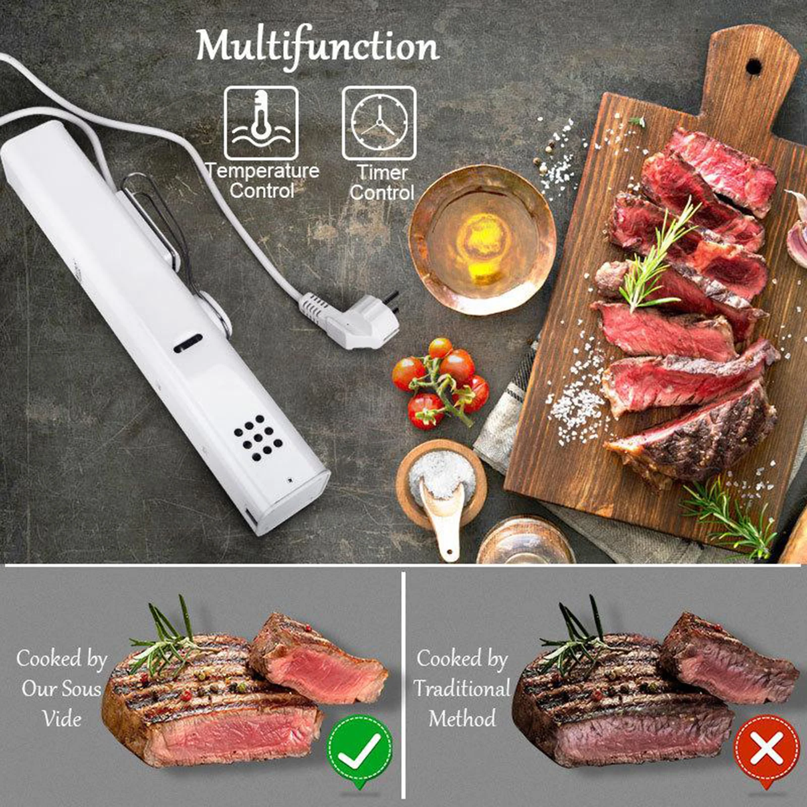  IPX7 Waterproof Sous Vide Precision Cooker Machine Slow Cooker with LCD Digital Accurate Control