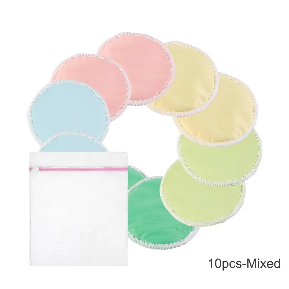 10Pcs Bamboo Mixed 10 шт. многоразовый Бамбуковый Коврик для кормления мам моющийся Водонепроницаемый для беременных 12 см, материал бамбуковой ткани внутренний - Цвет: 10Pcs Bamboo Mixed