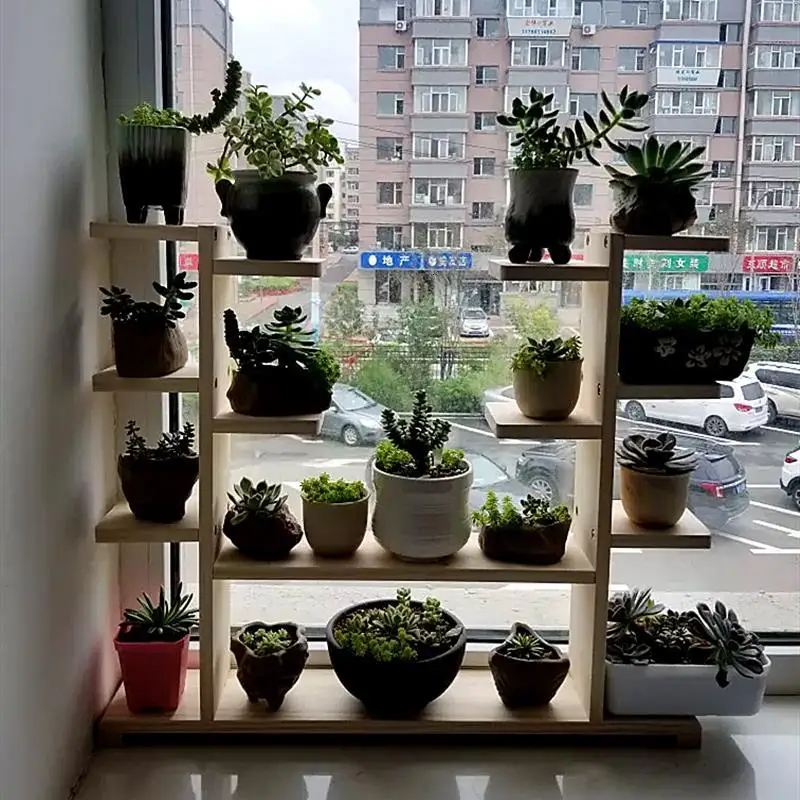 Version I Дерево Сакси станди Suporte Флорес Etagere Планте стойки гостиной балкон цветок Dekoration Stojak Na Kwiaty завод полка - Цвет: Version I