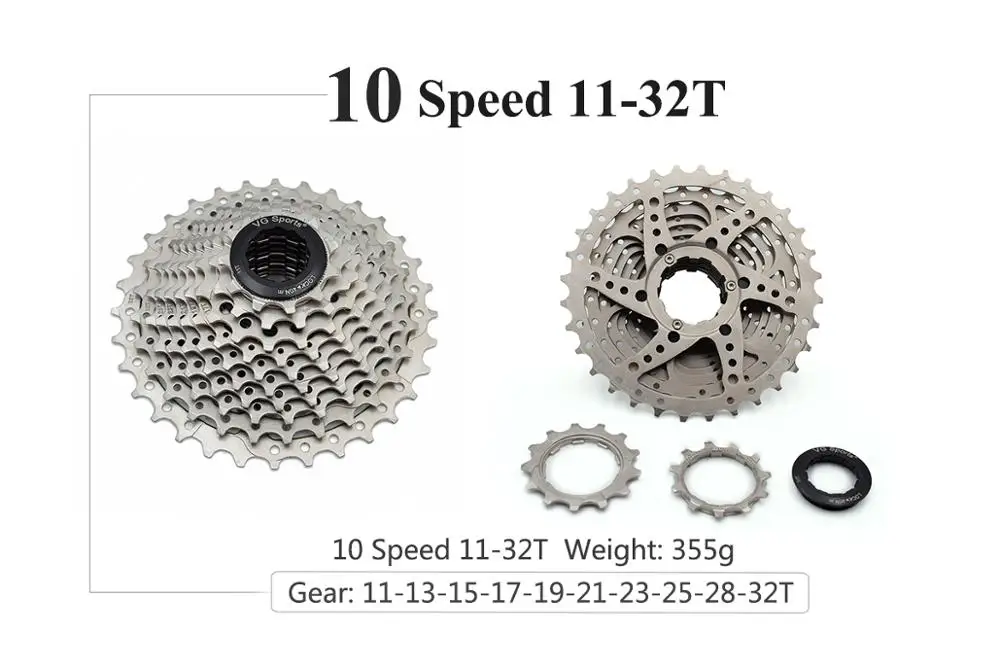 8s 9s 10s 11s кассета 11-25T 26T 28T 32T 36T Запчасти для велосипеда свободного хода 8 9 10 11 скоростной маховик Звездочка для шоссейного велосипеда - Цвет: 10S 11-32T G