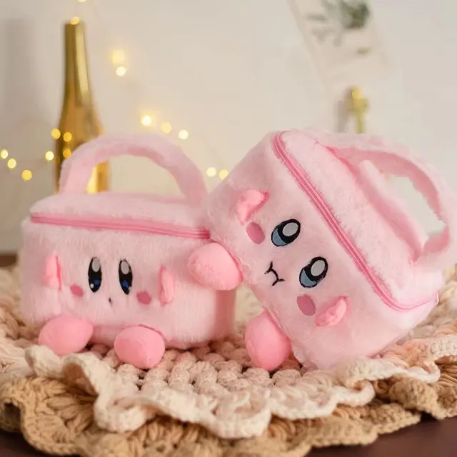 Kawaii Star Kirby Game Peripheral Home Furnishing Series Kirby Portable Cosmetic Hand Bag Storage Bag Cosmetic Organizing Box 3