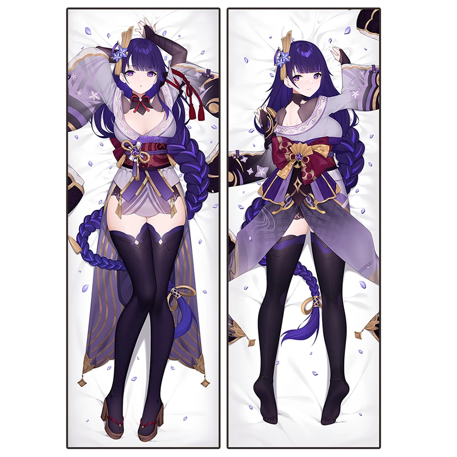 Game Genshin Impact Raiden Shogun Dakimakura Case Hugging Body Pillow Case Anime Peach Skin