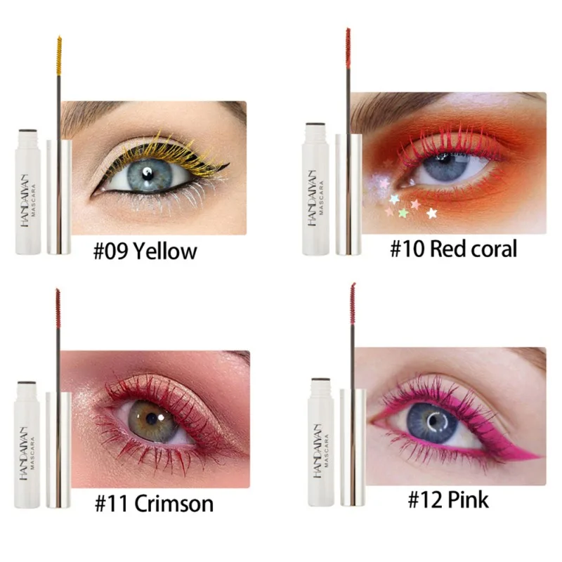 Цвет Mascara длительный Щипцы Для стройных ресницы Водонепроницаемый устойчивый к пятнам, тушь для ресниц и бровей Горячая S1