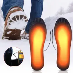1 PC USB Heated Shoe Insoles Foot Warming Pad Feet Warmer Sock Pad Mat Winter Outdoor Sports Heating Insoles Winter Warm