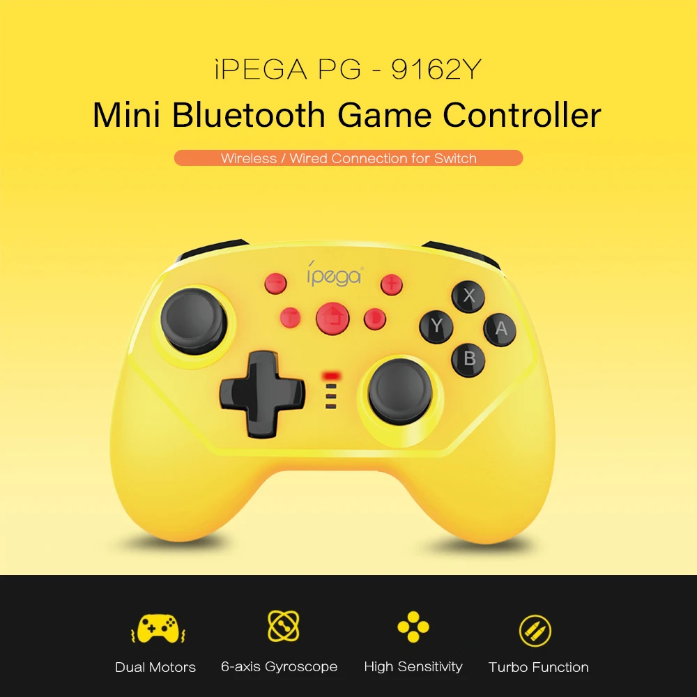IPEGA PG-9162 мини Bluetooth геймпад Беспроводной/проводное соединение 6-осевой гироскоп Turbo джойстика Nintendo Switch