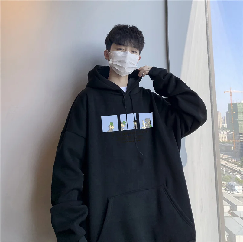 

Korean Version Oversized Vintage Loose Newness Hoodies Men Casual Youthful Vitality Funny Sweatshirt All-Match Winter Streetwear