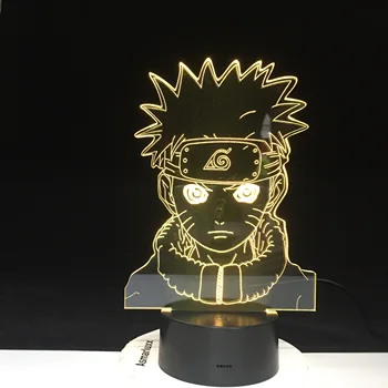 

Uzumaki Naruto 3D LED Lamp Color Changing Light For Children Bedroom Nightlight Baby Naruto Led Night Light Gift For Kids 4280