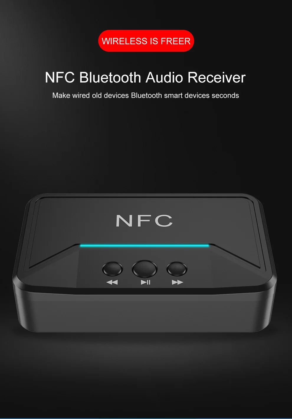 NFC Bluetooth приемник AUX 3,5 мм разъем AUX RCA беспроводной адаптер автомобильный Громкая связь вызова и микрофон Bluetooth 5,0 аудио приемник