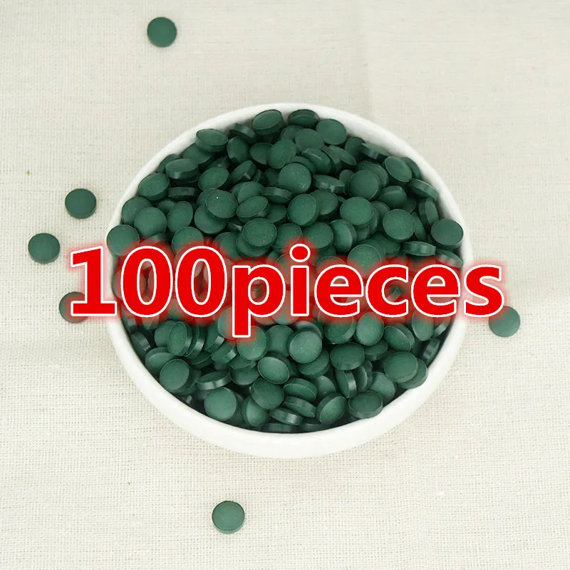 100pieces Чистые Натуральные таблетки Спирулина добавки, не загрязняющие усталость, похудение, повышают уровень защищенности, стимулируют суб-здоровье, органические - Цвет: 100pieces