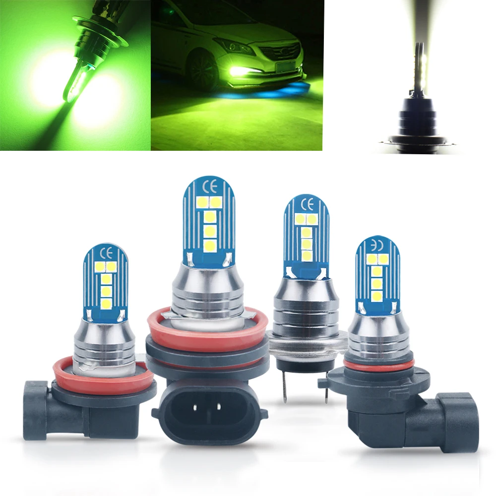 1Pcs H4 H8 H11 H7 9005 9006 Lemon Green White Fog Light Bulb Car Headlight Driving Running Front Lamps 3030 LED 10 SMD DC 12V | Автомобили