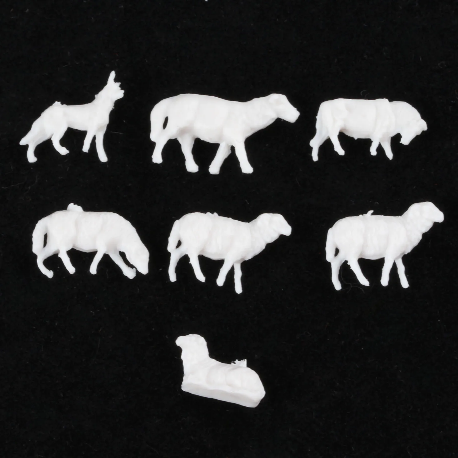 1:87 Model Sheep 10mm UnPainted Farm Animals Sheep HO Scale Model For Train Doll House Room Box House 30Pcs miniature figurines,miniature ornament,miniature duck figurines