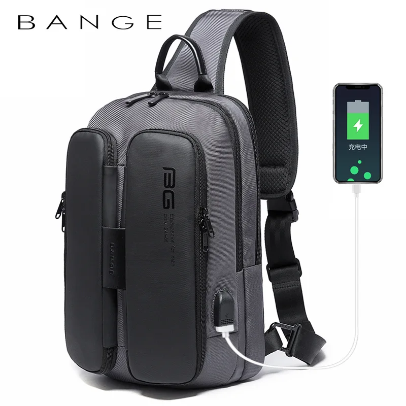

2020 Class Song New Style Fashion Science And Technology USB Cool Casual Outdoor Shoulder Bag Chest Pack Men's