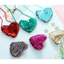 Новинка, модный детский кошелек для монет, мини кошелек для монет, сердце, Русалка, блестки, сумки для денег, Мультяшные кошельки, подарок для детей