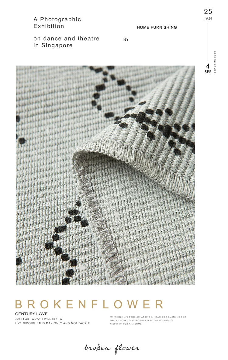 Килим черно-белый хлопок гостиная ковер геометрический morocco полоса современный коврик современный дизайн Богемия скандинавском стиле