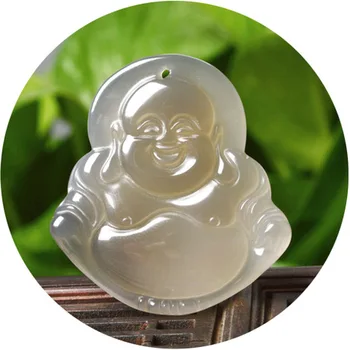 

Natural jade bone marrow laughs Buddha's big belly Buddha pendant