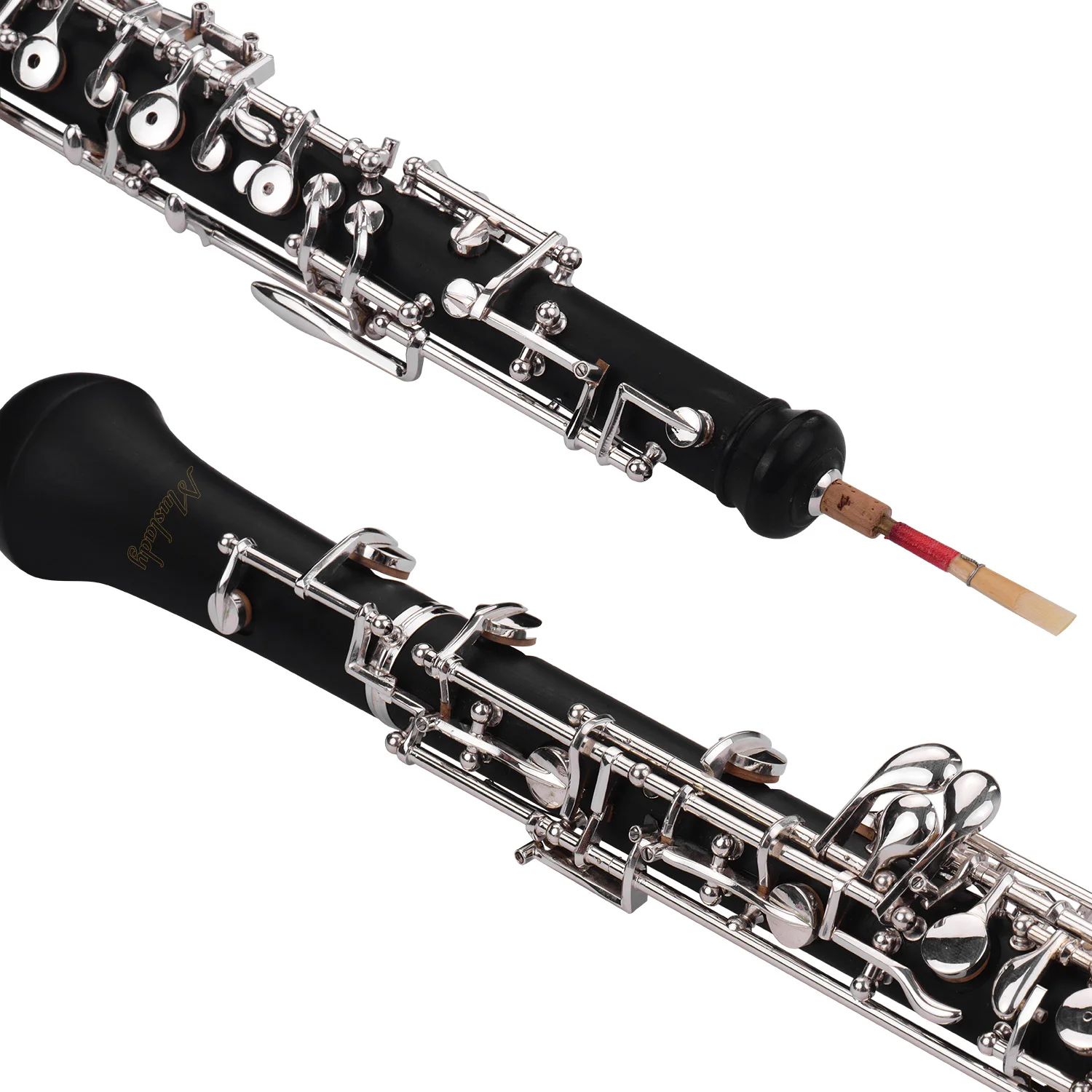 Muslady Профессиональный oboe C Ключ полуавтоматический стиль никелированные ключи деревянный духовой инструмент с гобо Рид перчатки, Чистящая салфетка