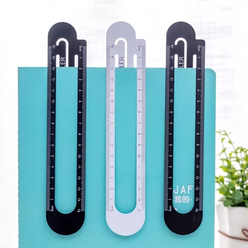 

12cm Black&white Bookmark Pocket Sized Protractor Rulers Metal Clip Stationery Office School Student Kawaii Accessories D6593