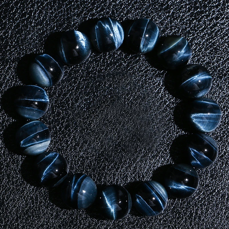 5A+ Lightning Blue Tiger Eye Bracelets Men Highest Quality Natural Stone Round Beads Elasticity Rope Bracelets for Women Jewelry - Image 2