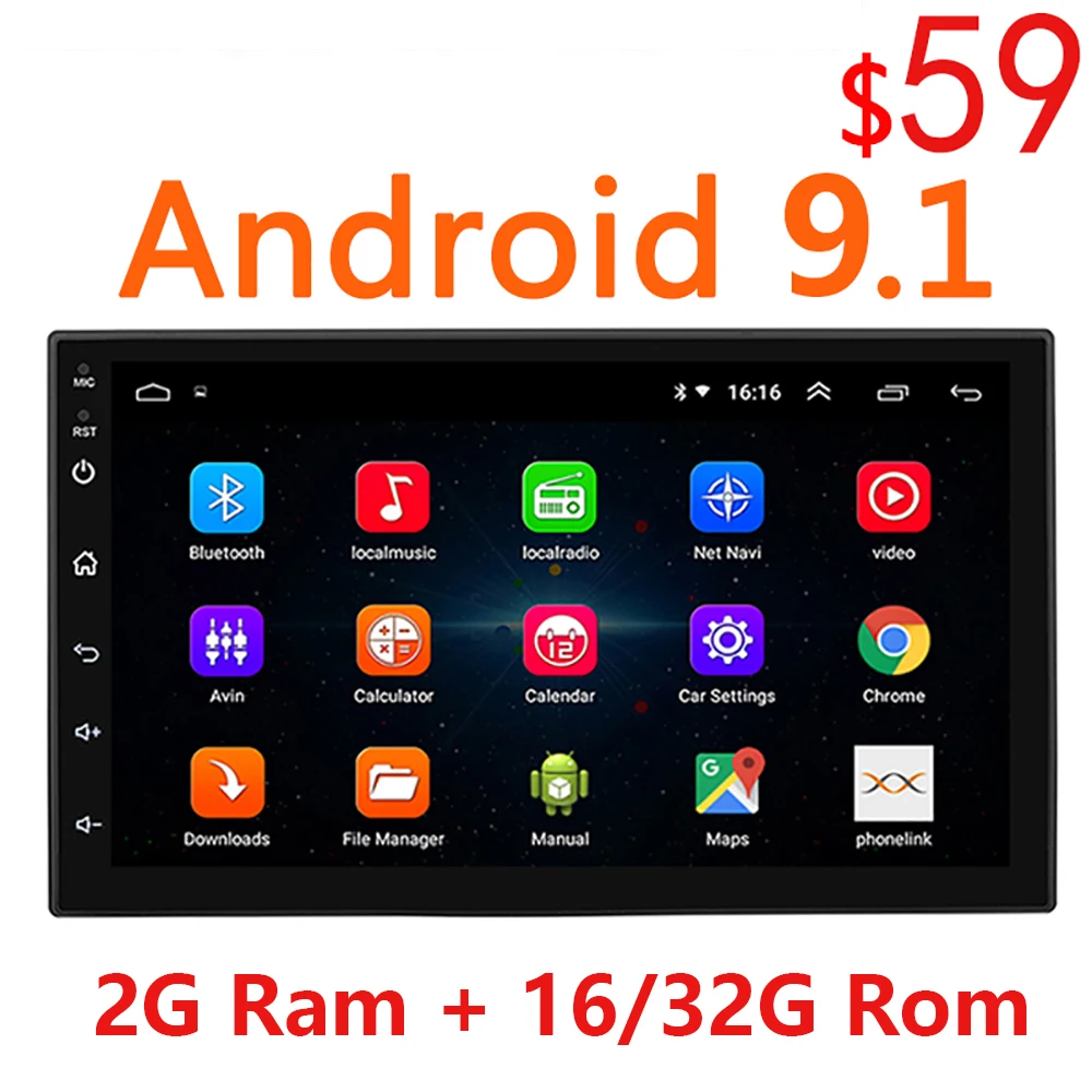 2G + 32G 7 &quot2Din Android 9 1 автомобильный центральный мультимедийный Радио стерео