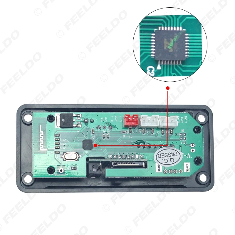 FEELDO автомобильный модуль Bluetooth 5,0 цветной дисплей USB MP3 плеер TF карта FM беспроводной пульт дистанционного декодирования Модуль DC12V# MX6229