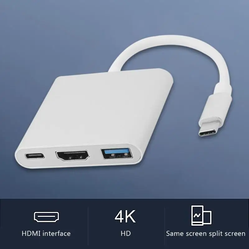 3 в 1 type C к USB 4K HDMI PD конвертер USB 3,1 адаптер для NS Macbook