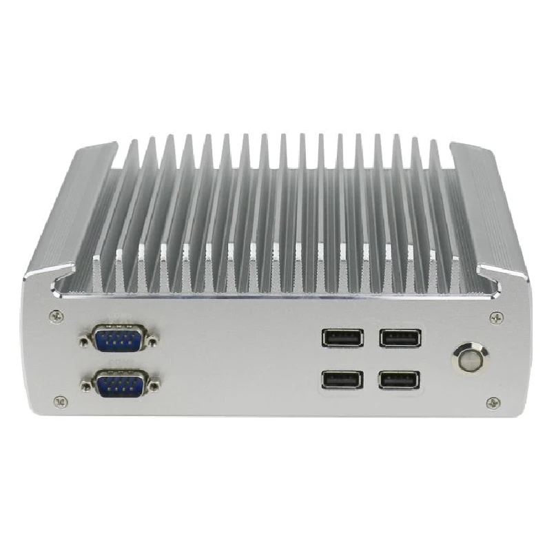 Новейшая Поддержка 6* COM безвентиляторный мини-ПК с Celeron J1900 2* LAN HDMI VGA четырехъядерный Мини компьютер Windows7 Linux HTPC промышленный ПК