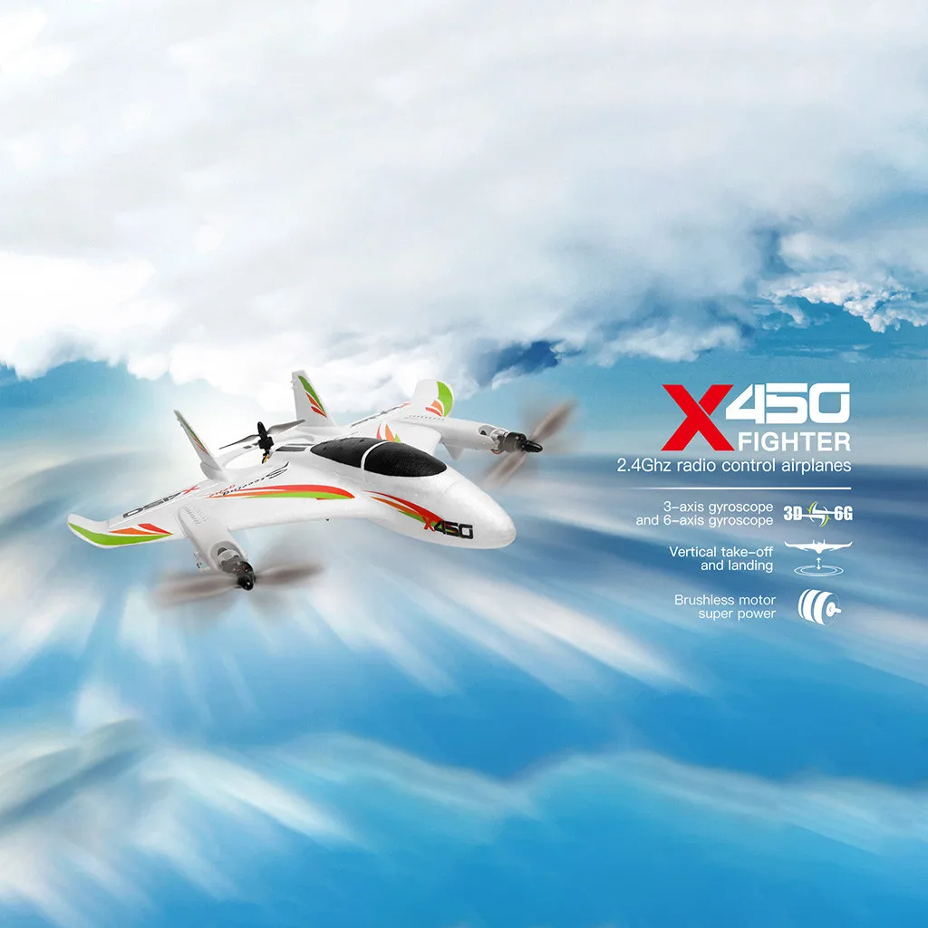 WLToys 450 2,4G wifi FPV Бесщеточный RC вертикальный летательный аппарат для взлета и посадки