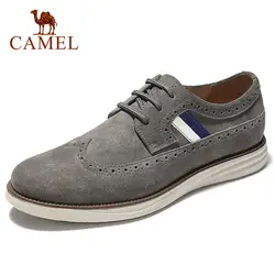 CAMEL/Мужская обувь в британском стиле; повседневная обувь из натуральной кожи; мужская деловая обувь; текстурированная стелька из свиной