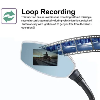 

Driving Recorder Motorcycle Rearview Mirror 1080P Camera Auto Digital Video Recorder B88