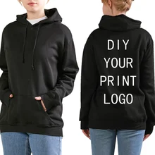 Personalized Hip Hop Streetwear Unisex Solid Sweatshirts Can Be Customized DIY Print LOGO Design Hoodie Custom Hoodies For Women
