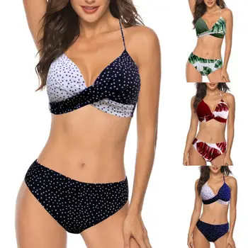

Brazilian Bikini Swimwear Women Leaf Print Swimsuit 2020 Micro Bikini Set Push Up Bathing Suit Beach Wear Maillot De Bain Femme
