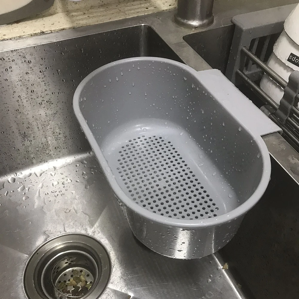

Kitchen Sink Strainer Drain Vegetable Fruits Drainer Basket Suction Cup Sponge Holder Storage Rack Sink Filter Shelf