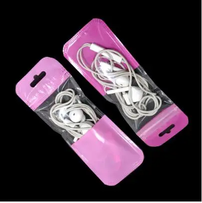 Розовый 7*11 см Прозрачные Пластик ПЭ, с застежкой zip-lock мешок с отверстием для подвешивания самозапечатывающийся мешок с застежкой-молнией Аксессуары для мобильных телефонов, расфасованный по пакетам, 50 шт в наборе - Цвет: Розовый