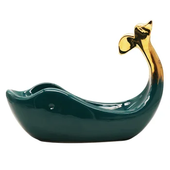 

1 Pc Nordic Whale Shape Snacks Tray Jewelry Storage Tray Decoration Wine Rack for Home Living Room (Dark Green)