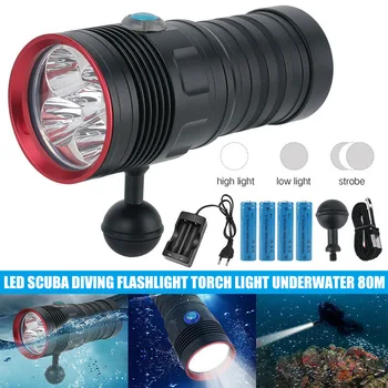 

LED Diving Torch Flashlight Underwater 80M Waterproof Bright Light for Outdoor TN88