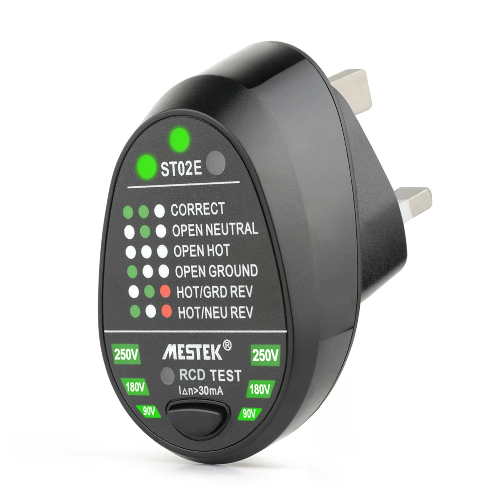 

RCD GFCI Electric Socket Tester Neutral Live Wire Earth Line Tester Circuit Polarity Detector EU Plug US UK Plug Breaker Finder