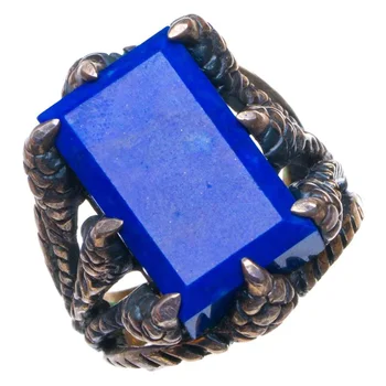 

Natural Lapis Lazuli Dragon Paw Opening Handmade 925 Sterling Silver Ring 8.5 D1315