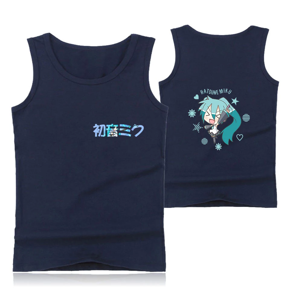 Hatsune Miku майка без рукавов Мужская Летняя модная повседневная жилетка популярная аниме майка Мужская XXS-4XL