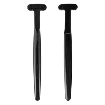 

2pcs Tongue Brush Cleaner Oral Cleaning Tongue Brush Fresh Breath Remove Bamboo Charcoal Tongue Scraper (Black)
