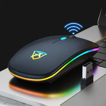 

Wireless 2.4G Ergonomic Mute Rechargeable LED Backlit Gaming Mouse for PC Laptop