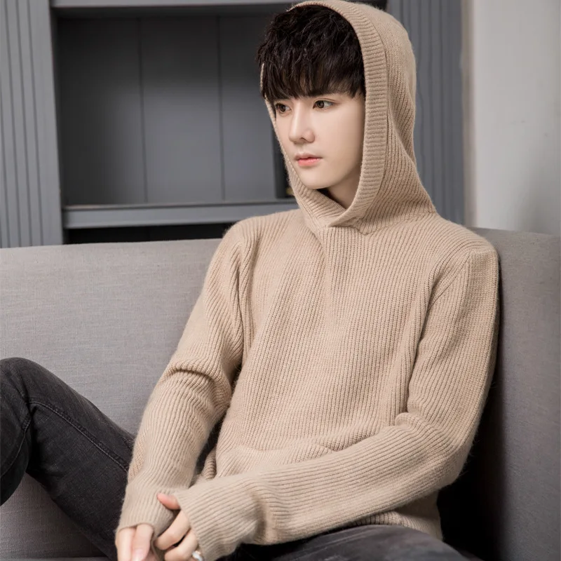 Men Sweaters 2019 Autumn and Winter Men's Hoodie Loose Trend Personality Hooded Sweater Men's Pocket Sweater Coat