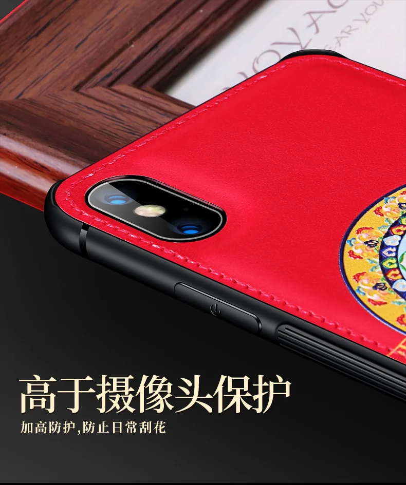 Стильный принт в китайском стиле, чехол для телефона, чехол для iPhone XS Max, мягкий силиконовый бампер, искусственная кожа, задняя крышка, чехлы для iPhone X/XR/XS