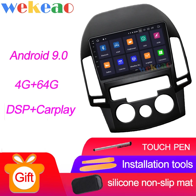 Android Car Radio Wekeao сенсорный экран " Android 9,0 Автомагнитола для hyundai i30 Android авто gps навигация 2006-2011 wifi 4G усилитель - Цвет: Android Car Radio