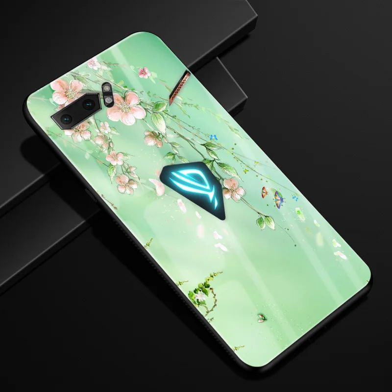 Чехол для Asus ROG Phone II, жесткое стекло для ПК, чехол для телефона, черный ТПУ, бампер для Asus ROG Phone2 ZS660KL Phone II 2, чехол - Цвет: 26