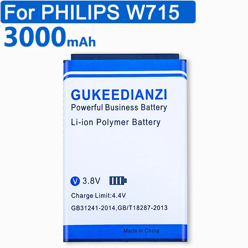 GUKEEDIANZI W715 3000 мАч сменная батарея для PHILIPS Xenium W715 литий-полимерная аккумуляторная батарея