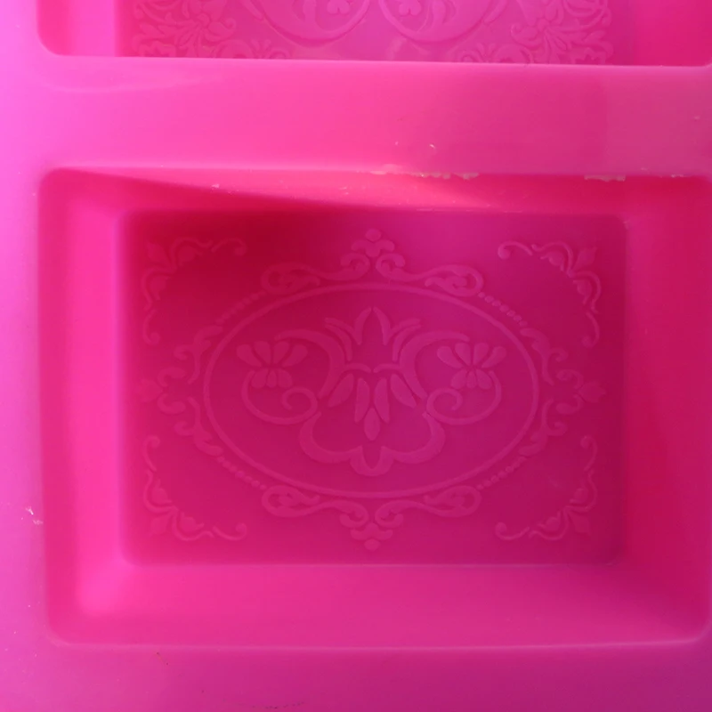 6 Shaped Silicone Soap Mould Rectangle Oval Handmade Craft Gift Lace Soap Mold Baking Cake Decorating Tools Soap Making