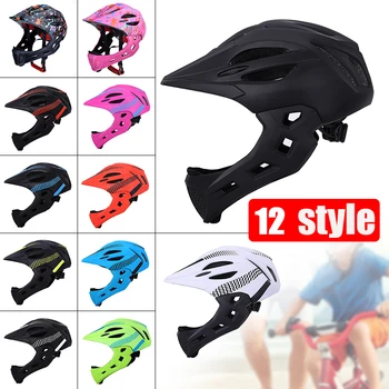 

Children Bicycle Riding Helmet 16-Hole Breathable Detachable Full Face Chin Protection Balance Bike Safety Kids Outdoor Sports
