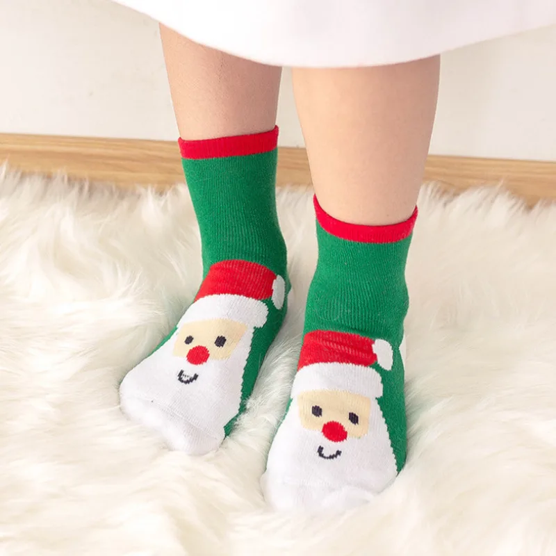 1 Pair Cotton Winter Baby Girls Boys Kids Sock Children Terry Snowflake Elk Santa Claus Christmas Bear Gift Stuff clothes fleece
