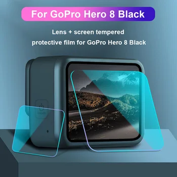 

HD Tempered Glass Film For Go Pro HERO 8 Back Camera Lens Screen Protector Dust-proof Protective Film Sports Action Video Camera