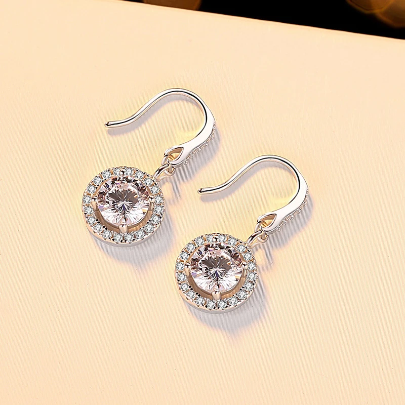 BOEYCJR, серебро 925, 1ct, F цвет, Муассанит, VVS, хорошее ювелирное изделие, бриллиантовые серьги-капли с национальным сертификатом для женщин, подарок